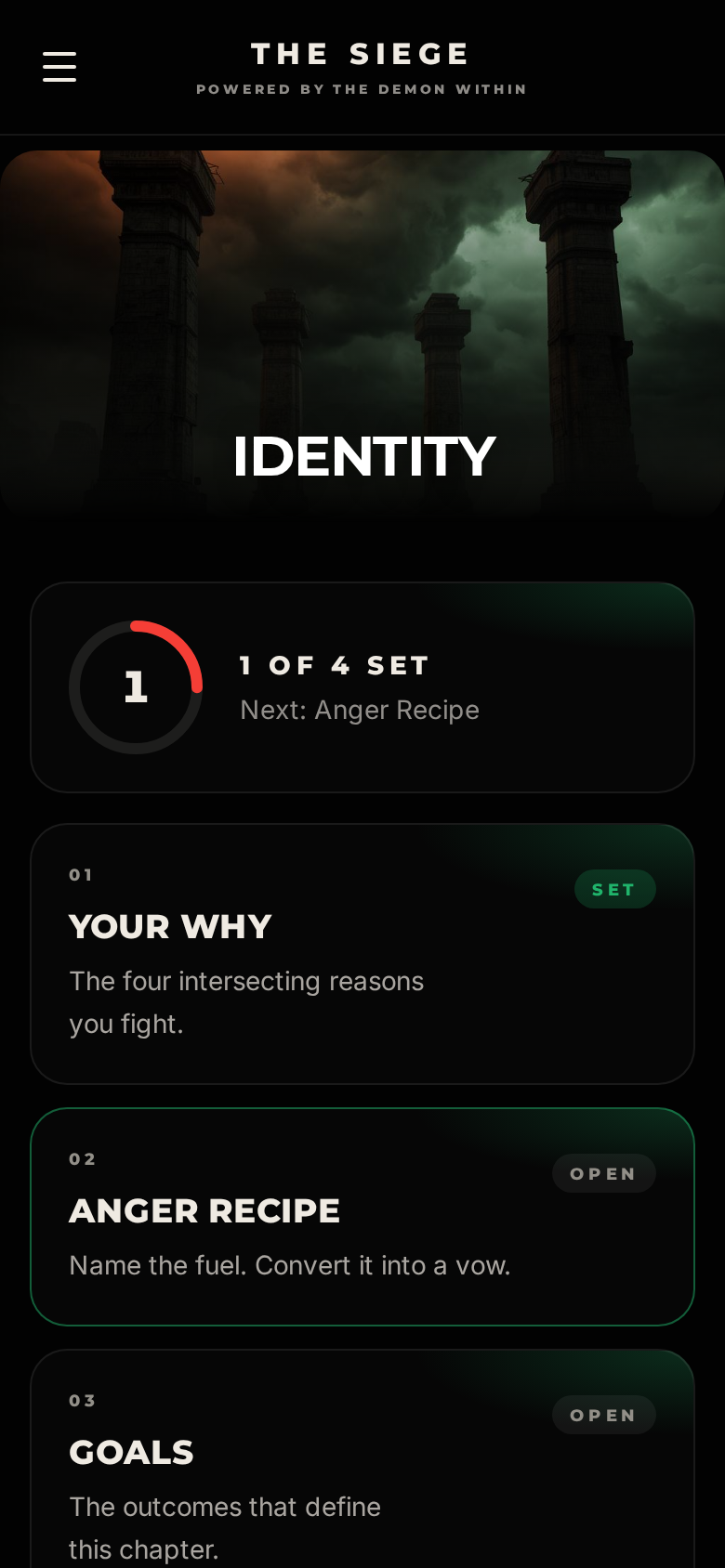 Identity work inside the app